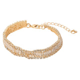 Baguette CZ Stone Embellished Evening Bracelet