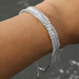 Baguette CZ Stone Embellished Evening Bracelet