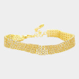 4 Row CZ Stone Embellished Tennis Evening Bracelet