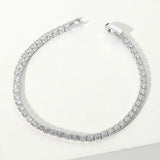 Round CZ Stone Tennis Chain Evening Bracelet