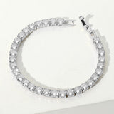 Round CZ Stone Tennis Chain Evening Bracelet