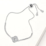 Quatrefoil CZ Stone Accent Pull Tie Adjustable Bracelet
