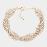 Braided Rhinestone Pave Evening Bracelet