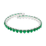 Heart CZ Stone Cluster Embellished Adjustable Evening Bracelet