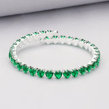 Heart CZ Stone Cluster Embellished Adjustable Evening Bracelet
