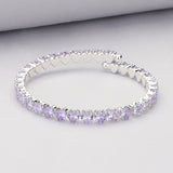 Heart CZ Stone Cluster Embellished Adjustable Evening Bracelet