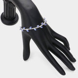Marquise CZ Stone Cluster Pointed Leaf Vine Adjustable Pull Tie Bracelet