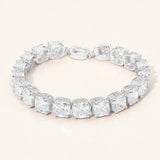 Square CZ Link Tennis Toggle Bracelet