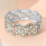 Stone Paved Wavy Stretch Evening Bracelet
