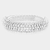 Rhinestone Statement Adjustable Evening Bracelet