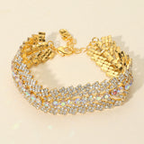 Multi Row Rhinestone Evening Bracelet