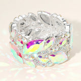 Marquise Stone Cluster Embellished Stretch Bracelet