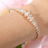 Marquise CZ Stone Cluster Embellished Evening Bracelet