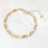 Marquise Round CZ Cluster Link Evening Bracelet
