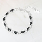 Marquise Round CZ Cluster Link Evening Bracelet