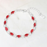 Marquise Round CZ Cluster Link Evening Bracelet