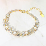 Pearl Crystal Vine Evening Bracelet