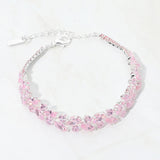 CZ Marquise Round Stone Cluster Link Evening Bracelet