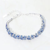 CZ Marquise Round Stone Cluster Link Evening Bracelet
