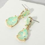 Women's Double Teardrop Link Dangle Evening Earrings