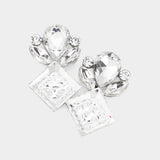 Floral Multi Stone Evening Earrings