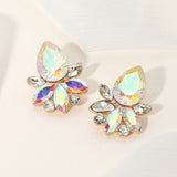 Teardrop Stone Accented Marquise Stone Embellished Evening Earrings