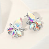 Teardrop Stone Accented Marquise Stone Embellished Evening Earrings