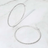 Women's 60mm Rhinestone Paved Hoop Earrings