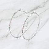 Women's 60mm Rhinestone Paved Hoop Earrings