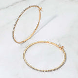 Women's 60mm Rhinestone Paved Hoop Earrings