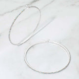70mm Rhinestone Paved Hoop Earrings