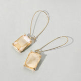 Emerald Cut Stone Dangle Evening Earrings
