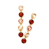 Round Stone Link Dangle Evening Earrings
