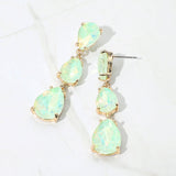 Teardrop Stone Link Dropdown Evening Earrings