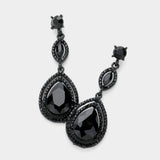 Women's Glass Crystal Teardrop Evening Dangle Earrings