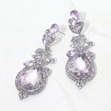 Glass crystal teardrop vine earrings