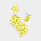 Crystal Marquise Cluster Drop Evening Earrings