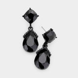 Marquise Crystal Teardrop Dangle Evening Earrings