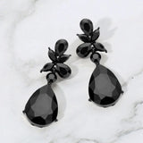 Teardrop Stone Dangle Evening Earrings