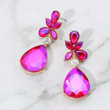 Teardrop Stone Dangle Evening Earrings