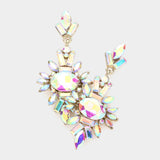 Marquise Crystal Cluster Evening Earrings