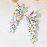 Floral Multi Stone Evening Earrings