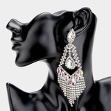 Teardrop Crystal Rhinestone Chandelier Evening Earrings