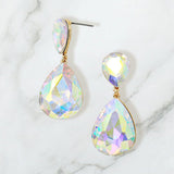Teardrop Crystal Rhinestone Evening Earrings