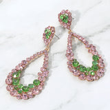 Crystal Bubble Cluster Teardrop Evening Earrings