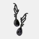 Teardrop Stone Dangle Evening Earrings