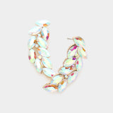 Marquise Stone Cluster Evening Earrings