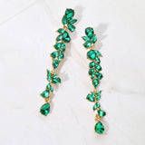 Teardrop Marquise Stone Cluster Embellished Dropdown Evening Earrings