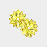 Marquise Stone Cluster Flower Evening Earrings