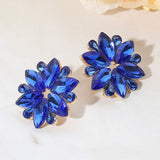Marquise Stone Cluster Flower Evening Earrings